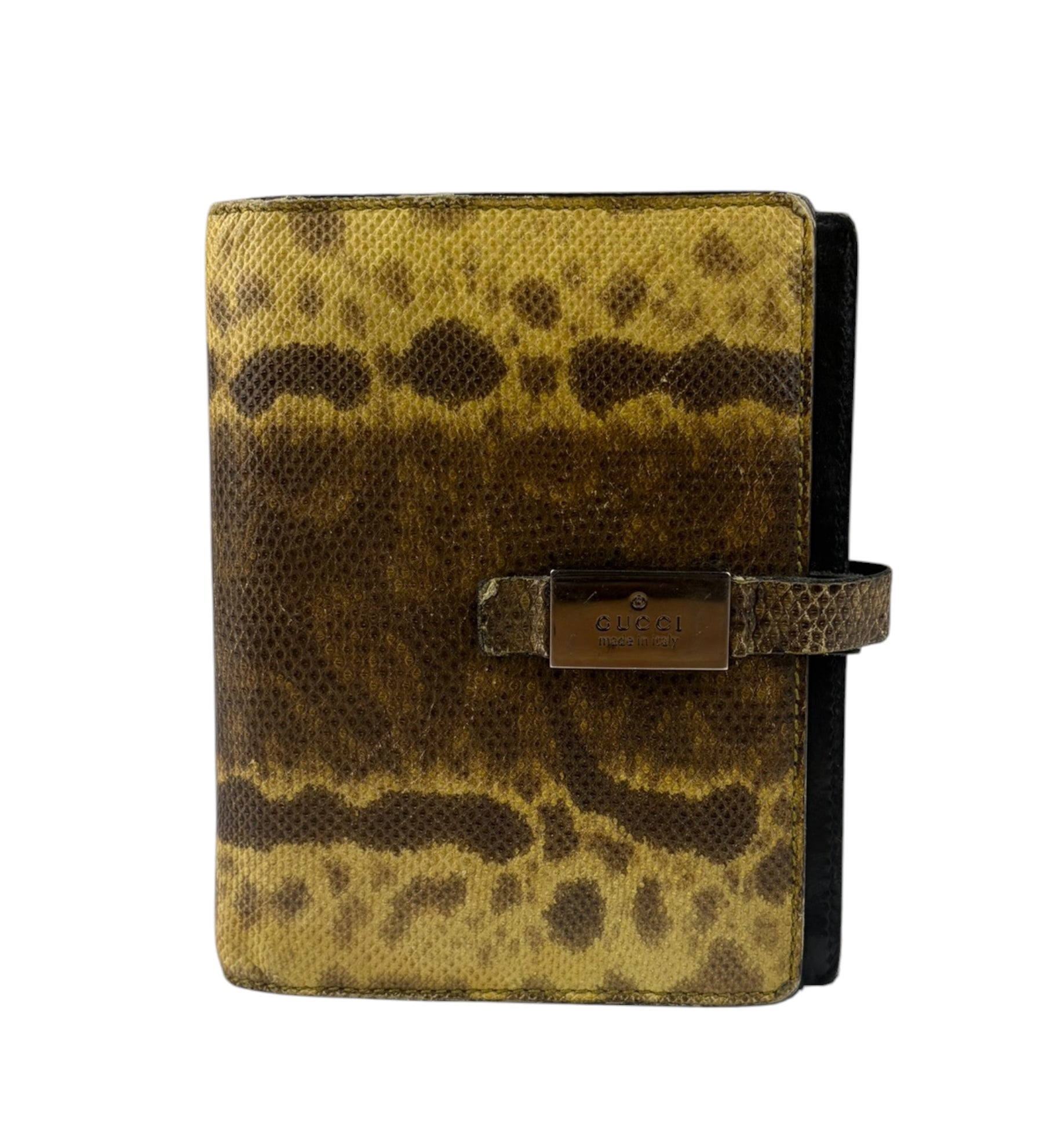 Gucci Yellow/Brown Snakeskin Agenda Cover