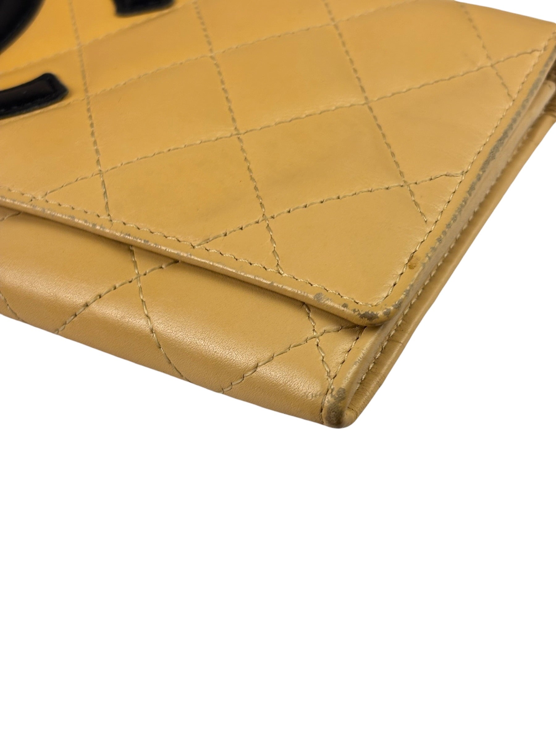 Chanel Beige/Black Cambon Bi-Fold Wallet