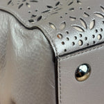 Coach Putty Grey Leather Taylor Eyelet Caryall Shoulder Bag