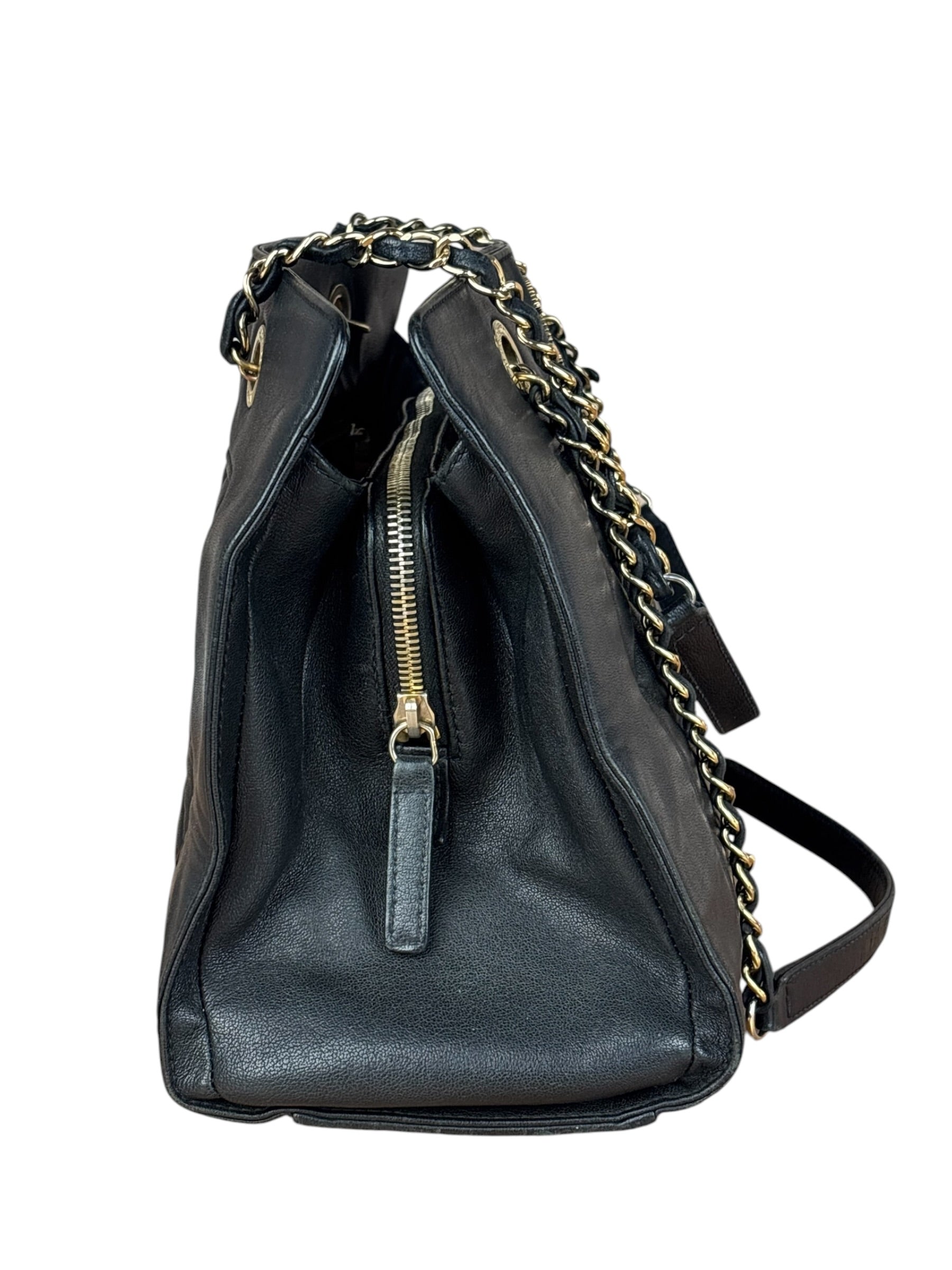 Chanel Vintage Black Quilted Mademoiselle Leather Shoulder Bag