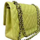 Chanel Yellow Neon Quilted Leather Classic Double Flap Bag 2010
