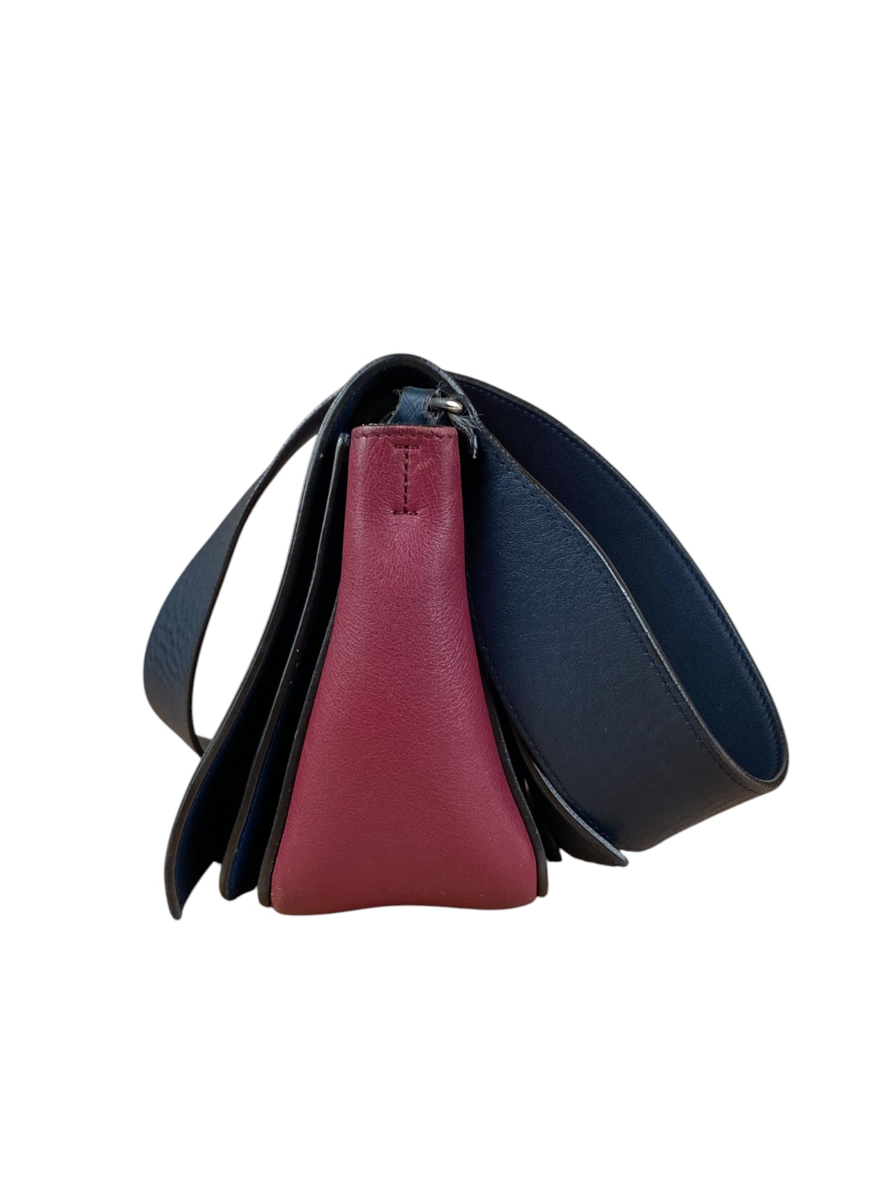 Celine Blue/Plum Leather Medium Frame Shoulder Bag