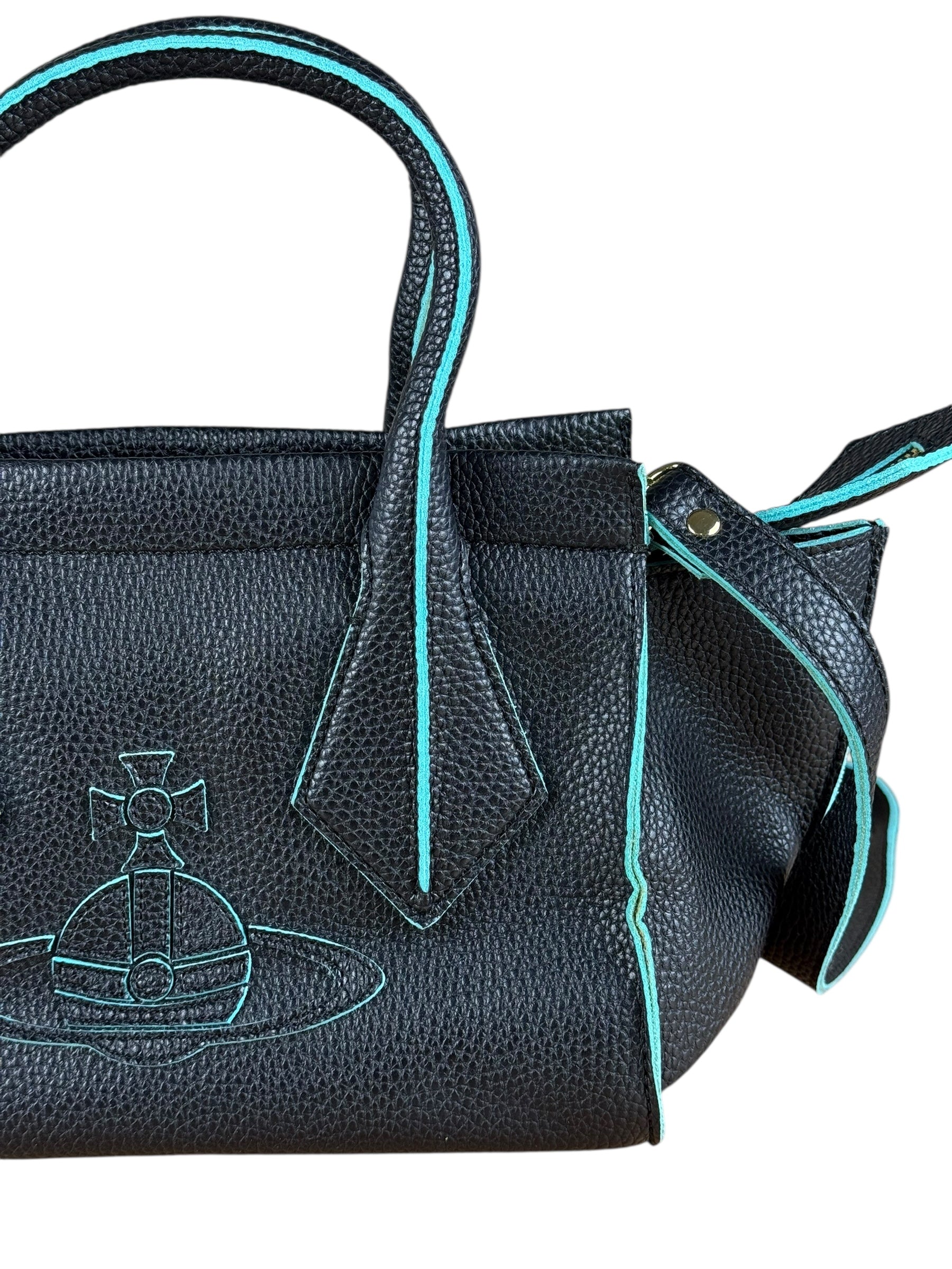 Vivienne Westwood Navy Leather Two Way Bag