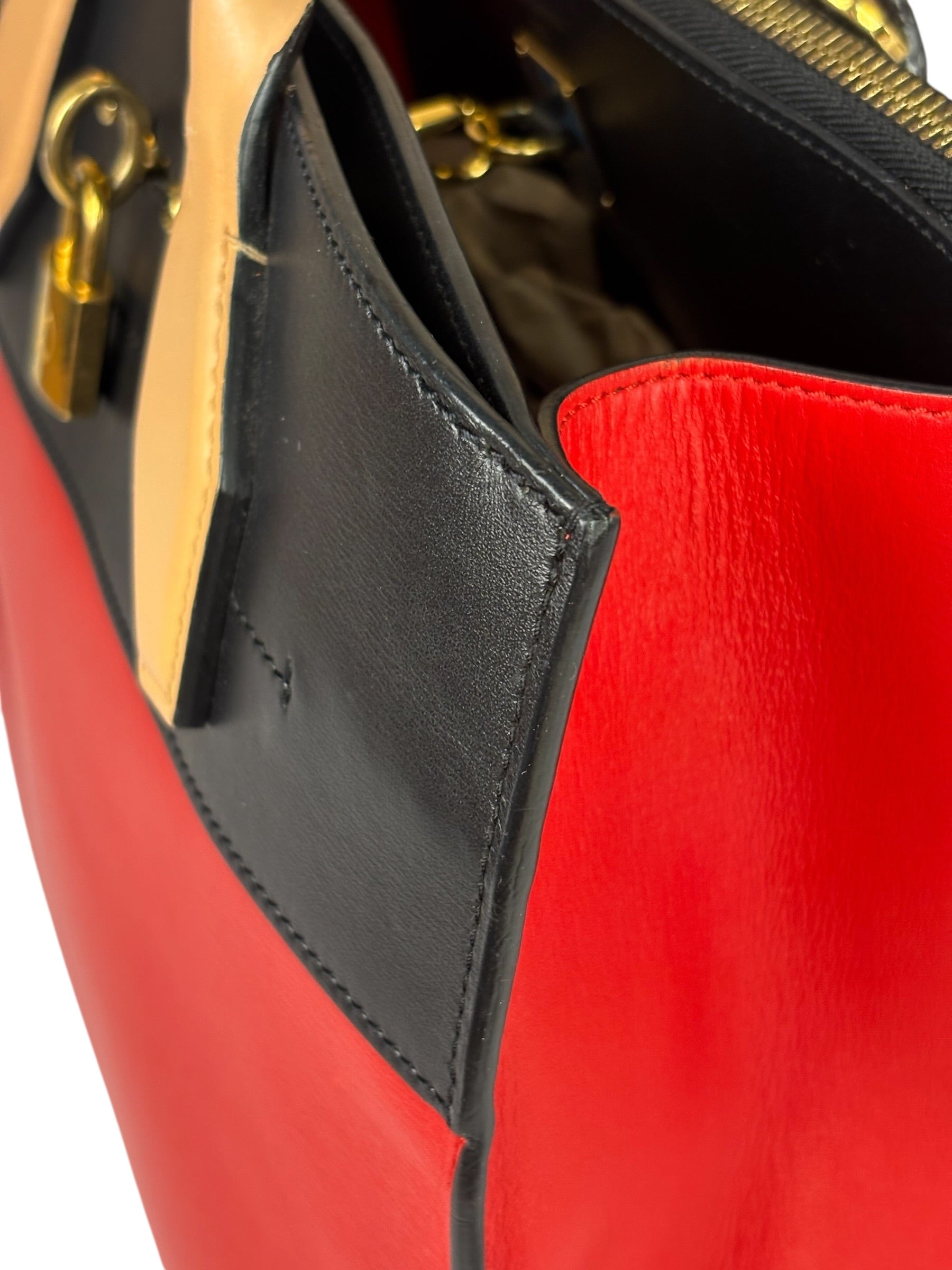 Louis Vuitton Red Leather City Steamer Handbag MM