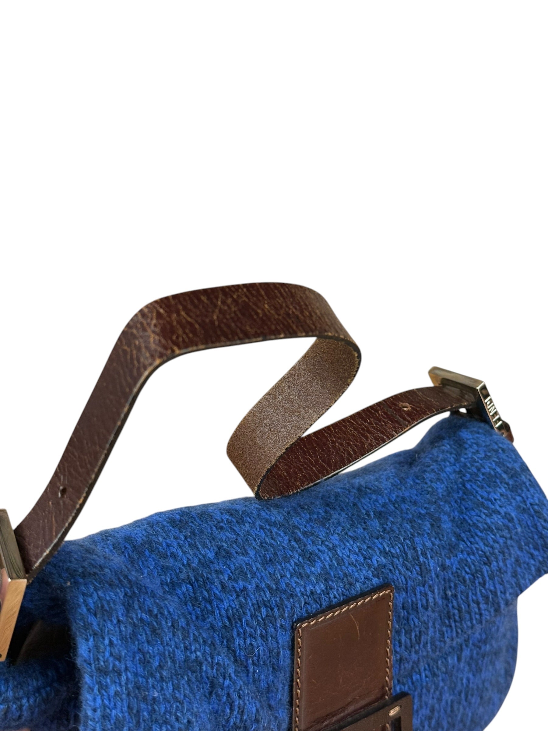 Fendi Vintage Blue Cashmere Baguette