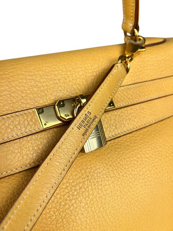 Hermes Kelly 35 Ambre Togo Gold 1997 Handbag