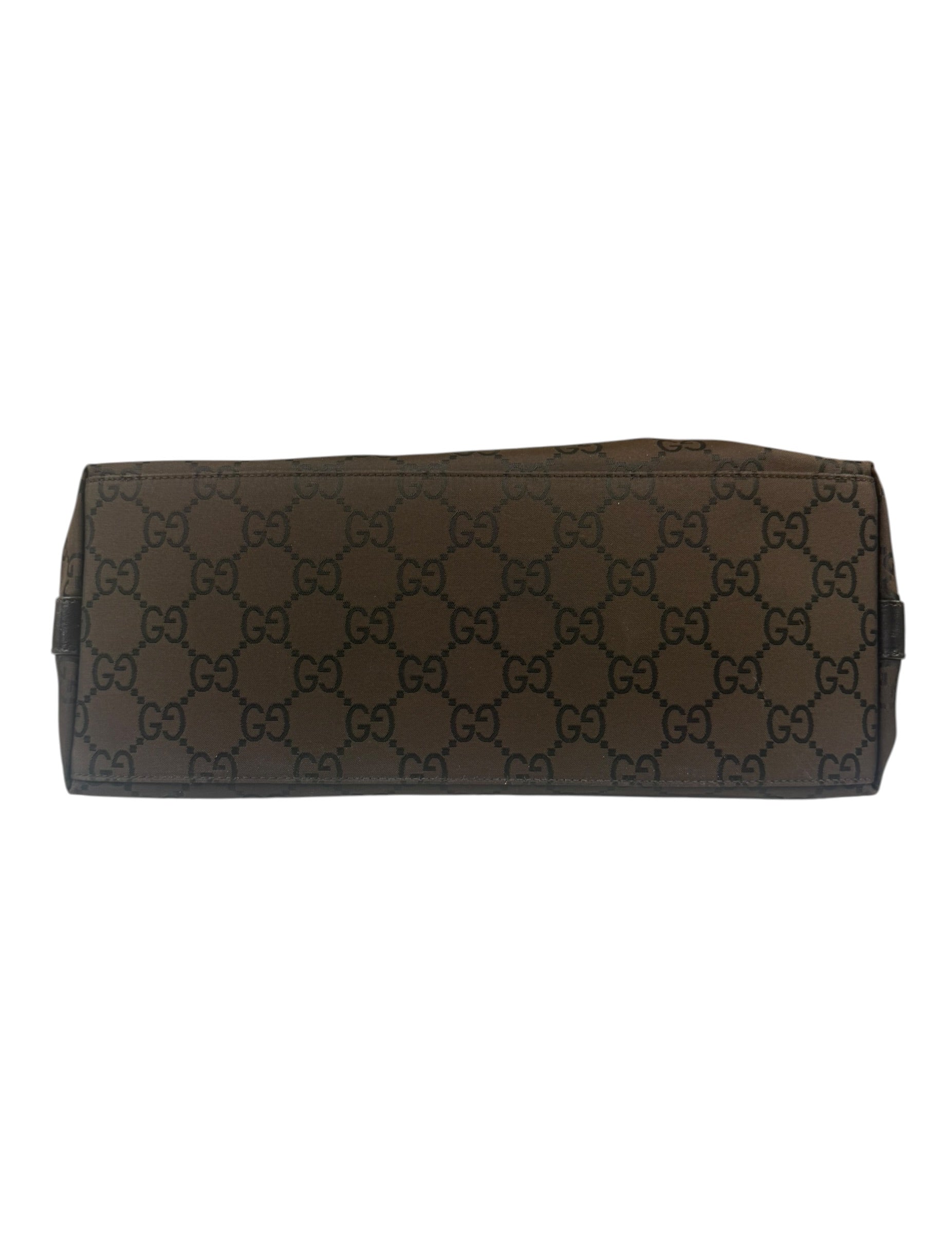 Gucci GG Monogram Brown Nylon Hobo Bag