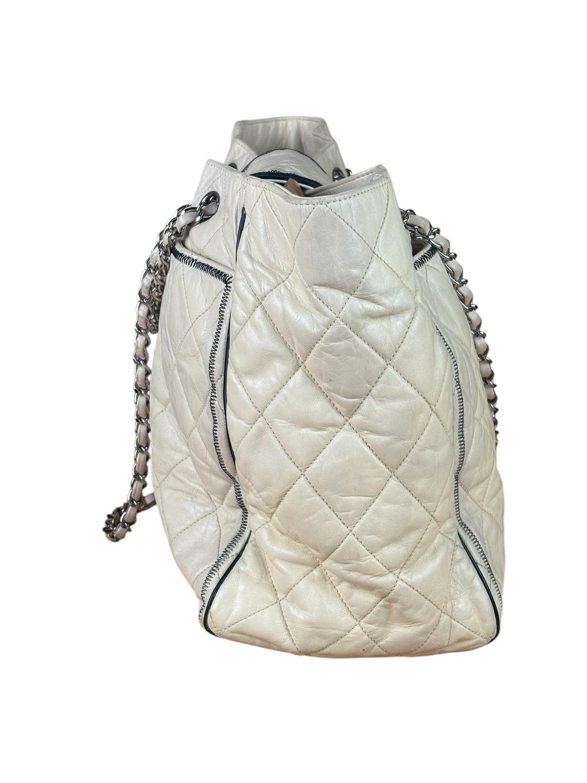 Chanel Cream Quilted Lambskin East/West Reissue Tote 2008