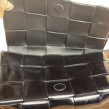 Bottega Veneta Black Leather Maxi Intrecciato Cassette Flap Bag