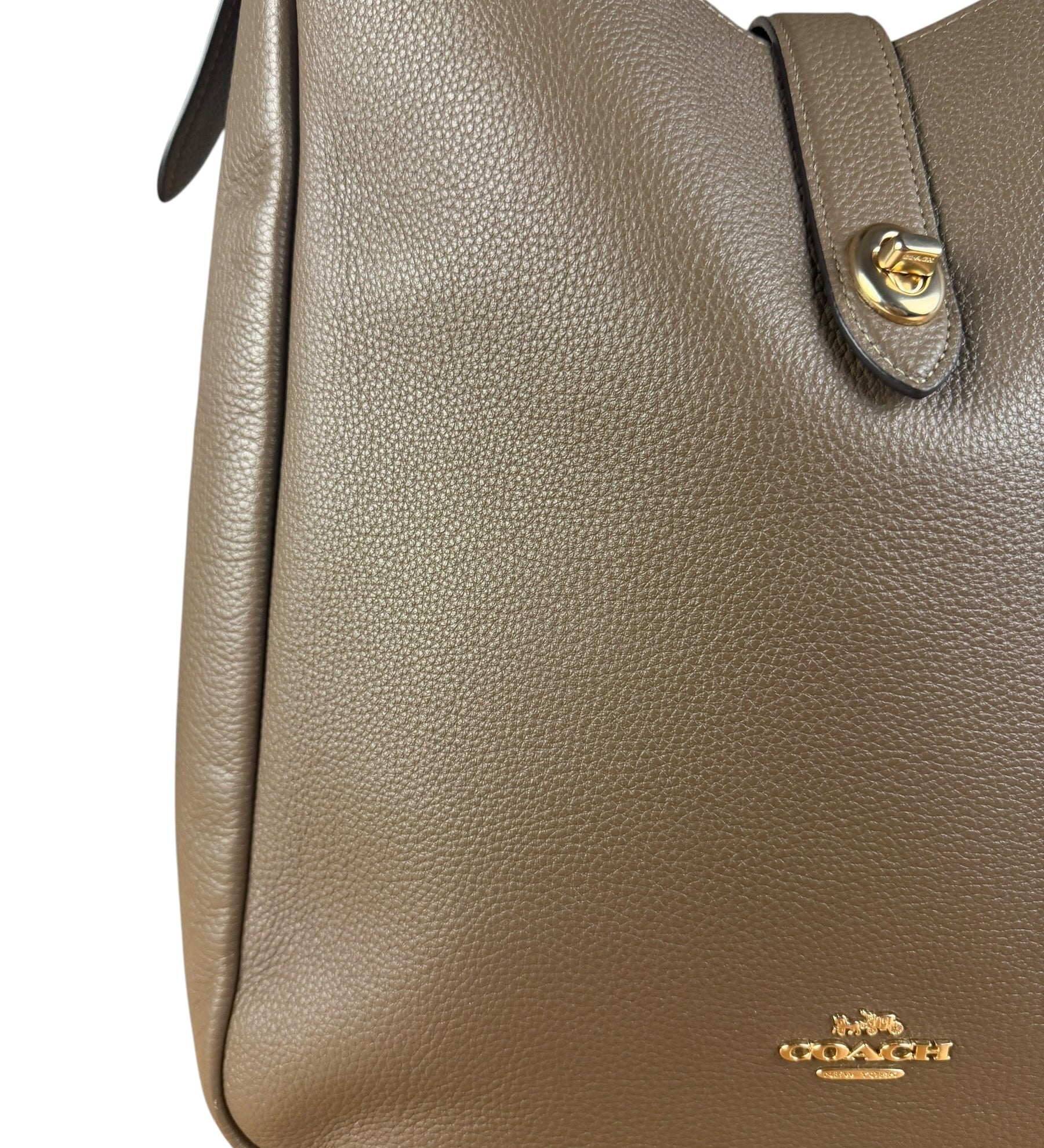 Coach Brown Pebbled Leather Large Hadley Tote