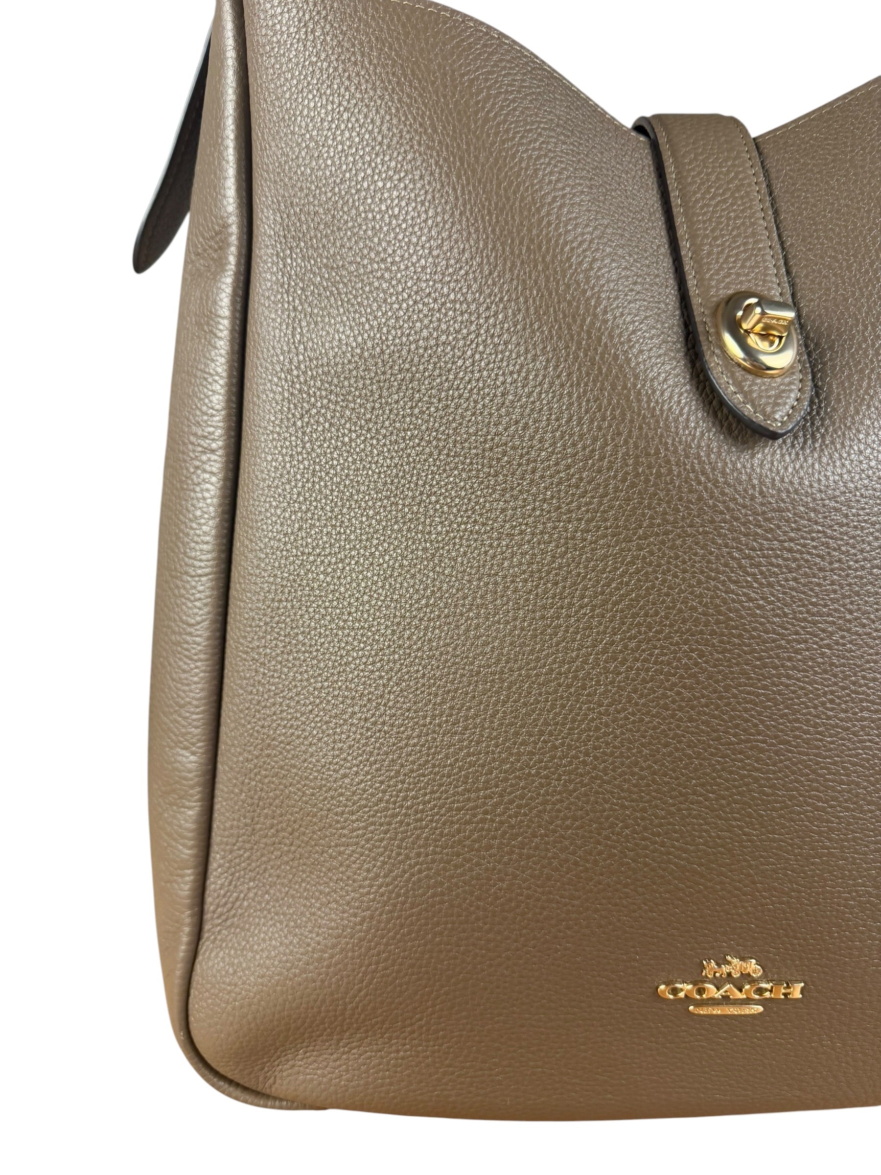 Coach Brown Pebbled Leather Large Hadley Tote