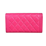 Chanel Pink Quilted Boy Wallet