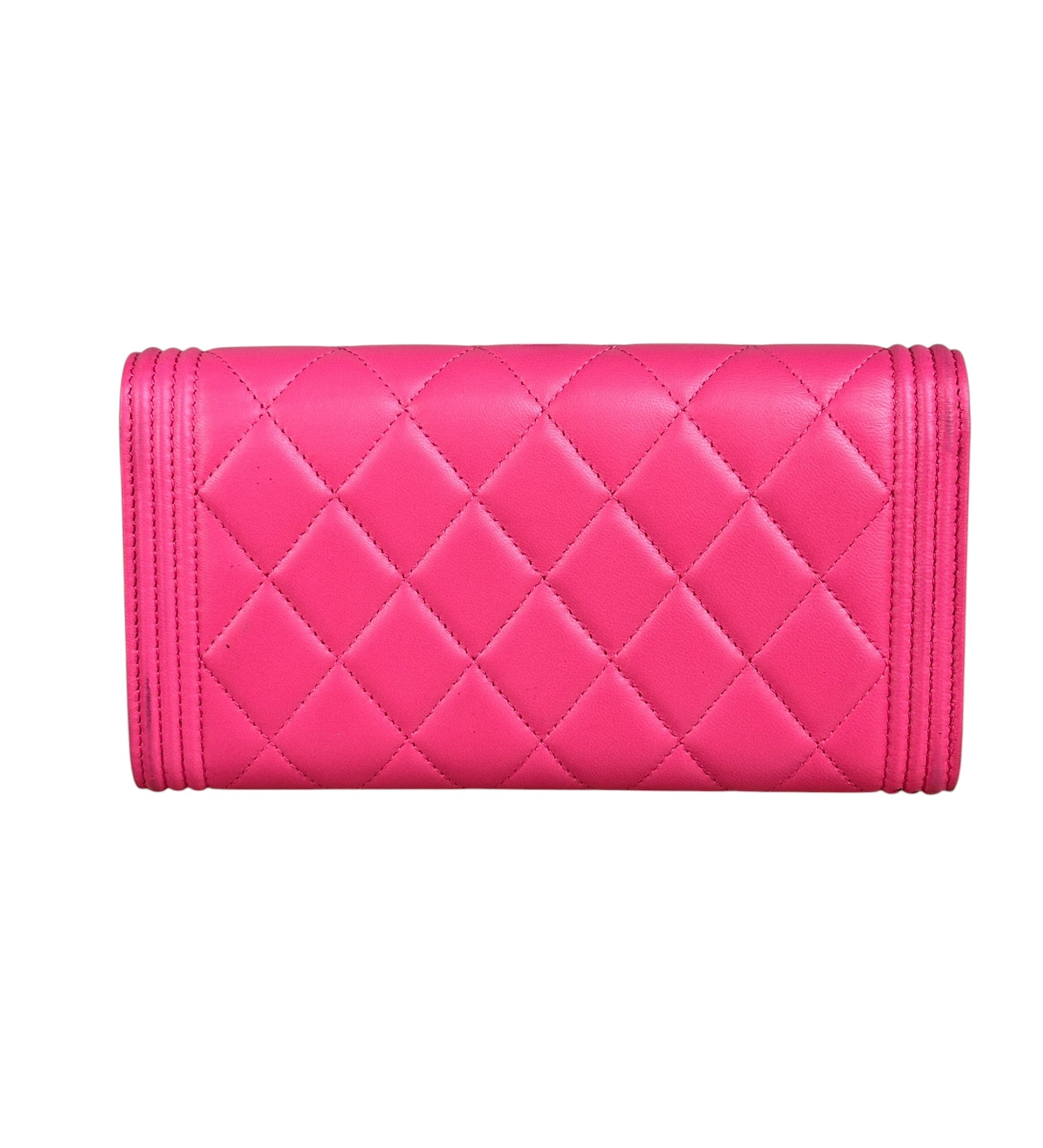 Chanel Pink Quilted Boy Wallet
