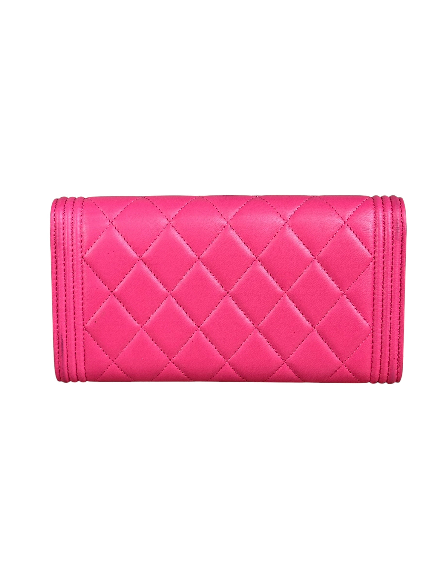 Chanel Pink Quilted Boy Wallet