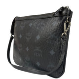 MCM Black Leather Visetos Monogram Pochette