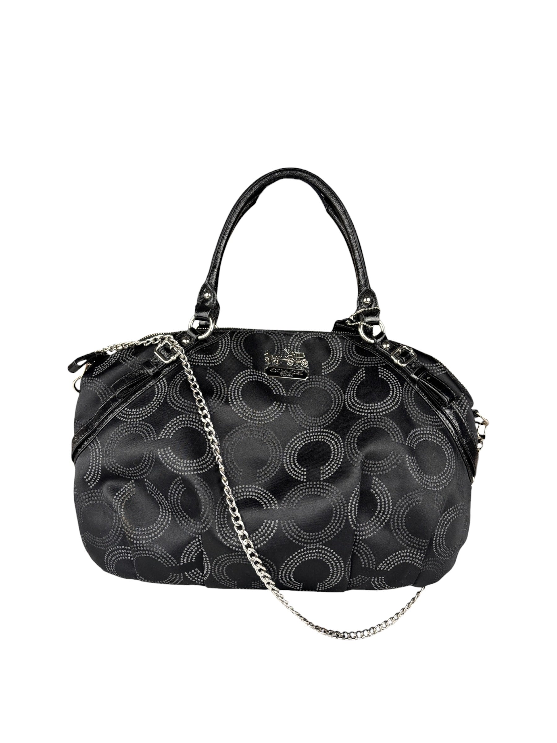 Coach Vinatge Madison Dotted Op Art Sophia Satchel Two-Way Bag