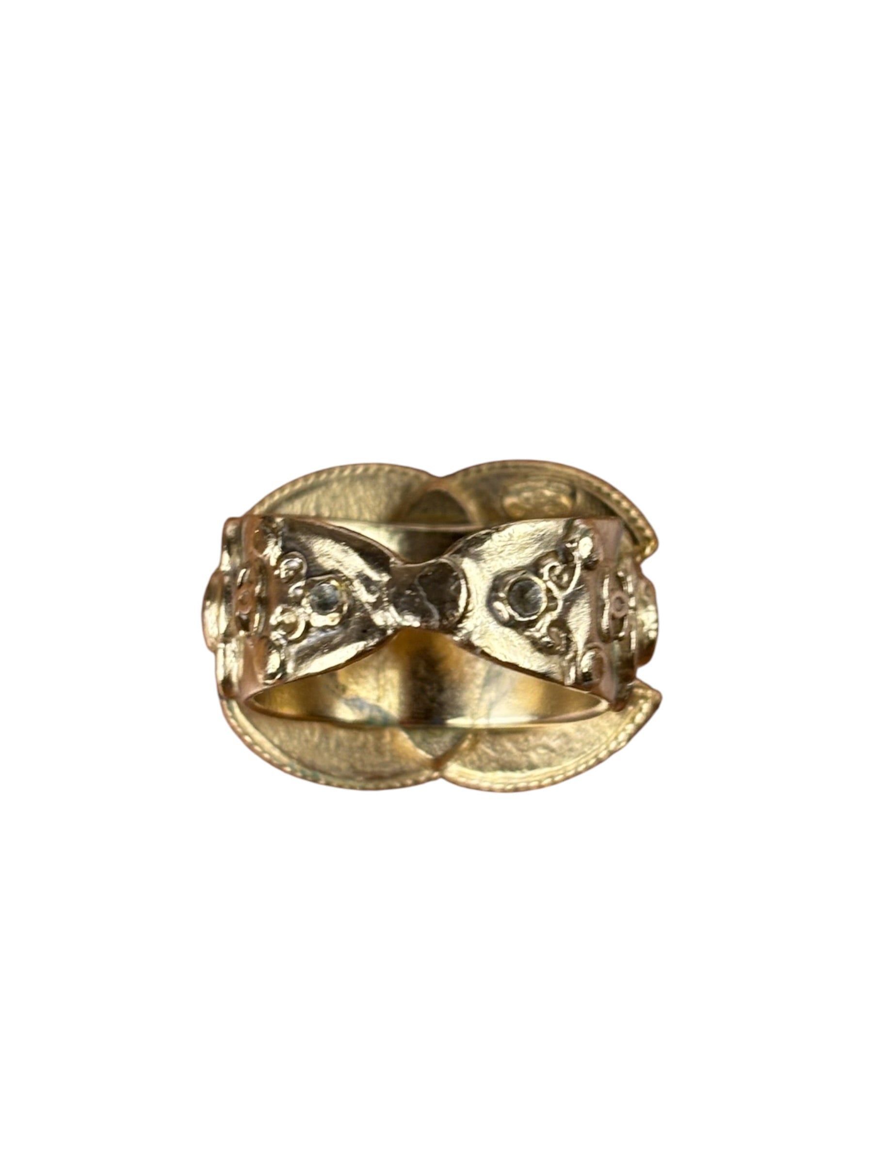 Chanel Gold-Plated Flower-Motif Cocktail Ring