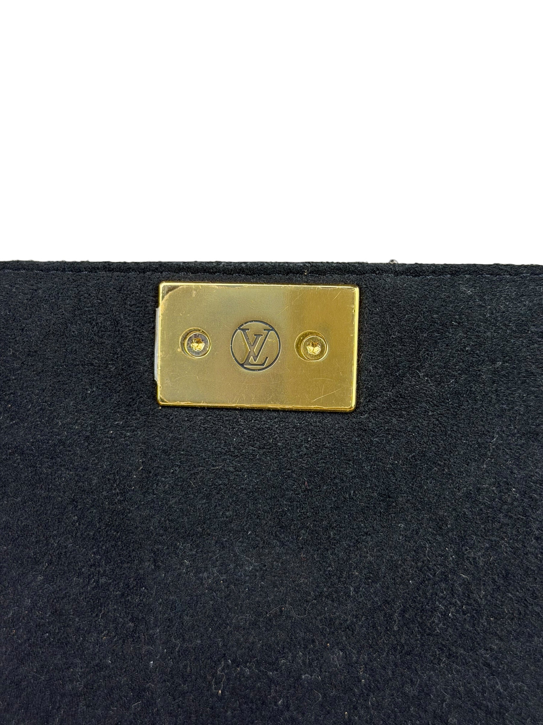 Louis Vuitton Black Leather/ Monogram Marignan 2Way Bag
