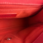 Chanel Red CC Quilted Crumpled Calfskin Flap Bag 2018