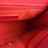 Chanel Red CC Quilted Crumpled Calfskin Flap Bag 2018