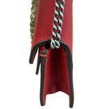 Gucci Red Leather Dionysus Super Mini Chain Crossbody Bag