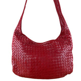Bottega Veneta Vintage Red Intrecciato Hobo Bag