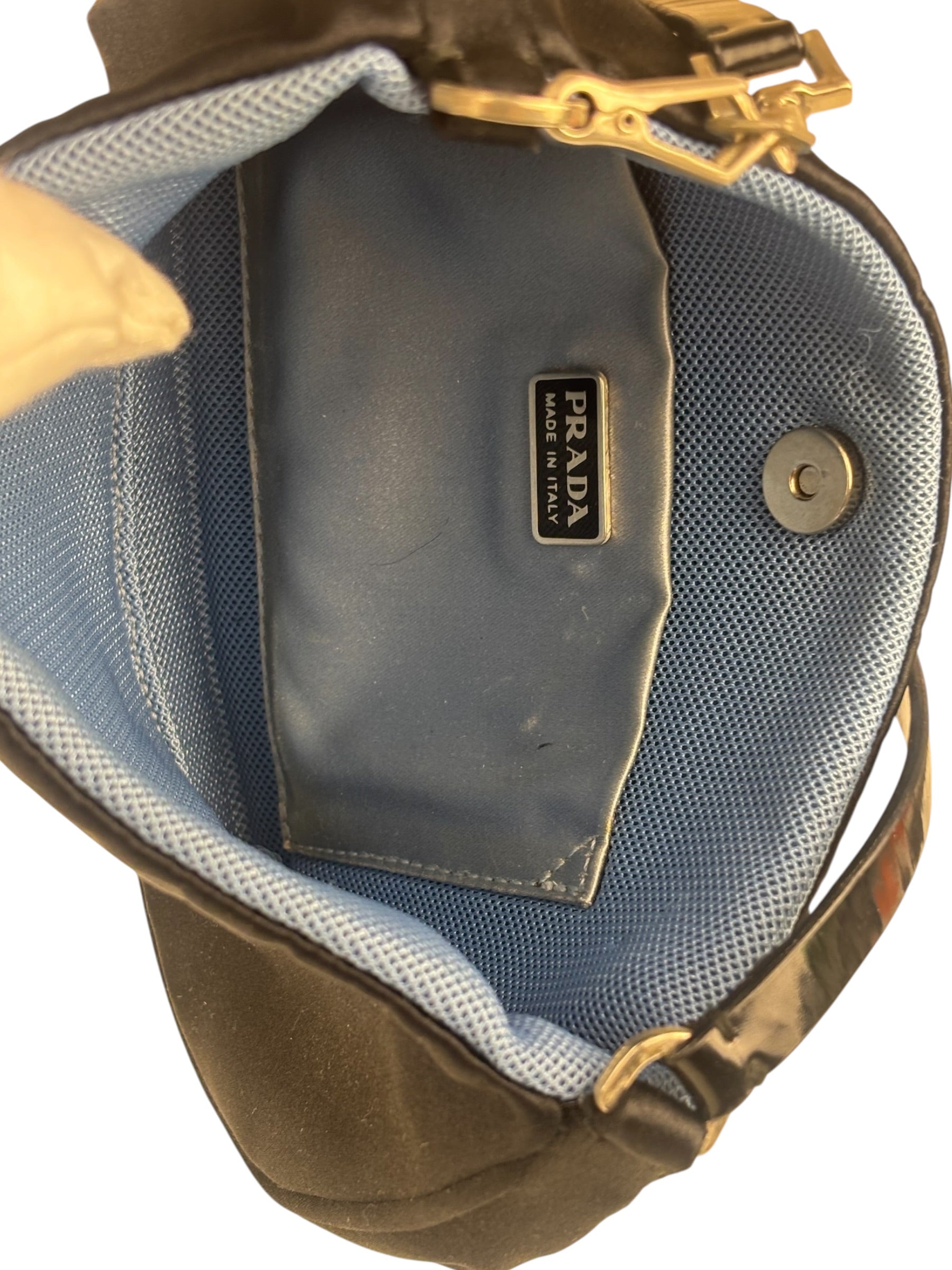 Prada Vintage Satin Black Pochette