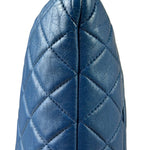 Chanel Blue Quilted Leather O-Case Zipped Pouch 2017