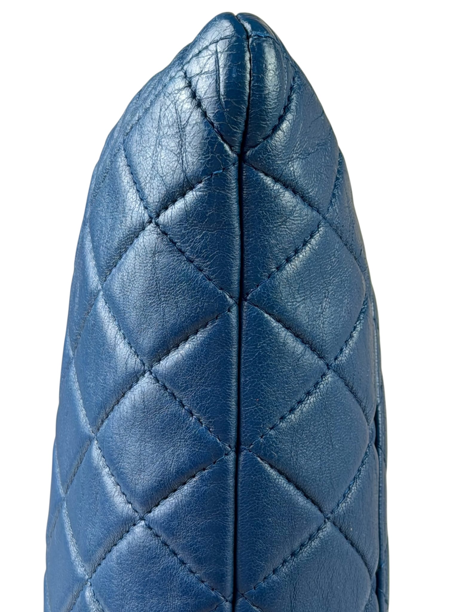 Chanel Blue Quilted Leather O-Case Zipped Pouch 2017