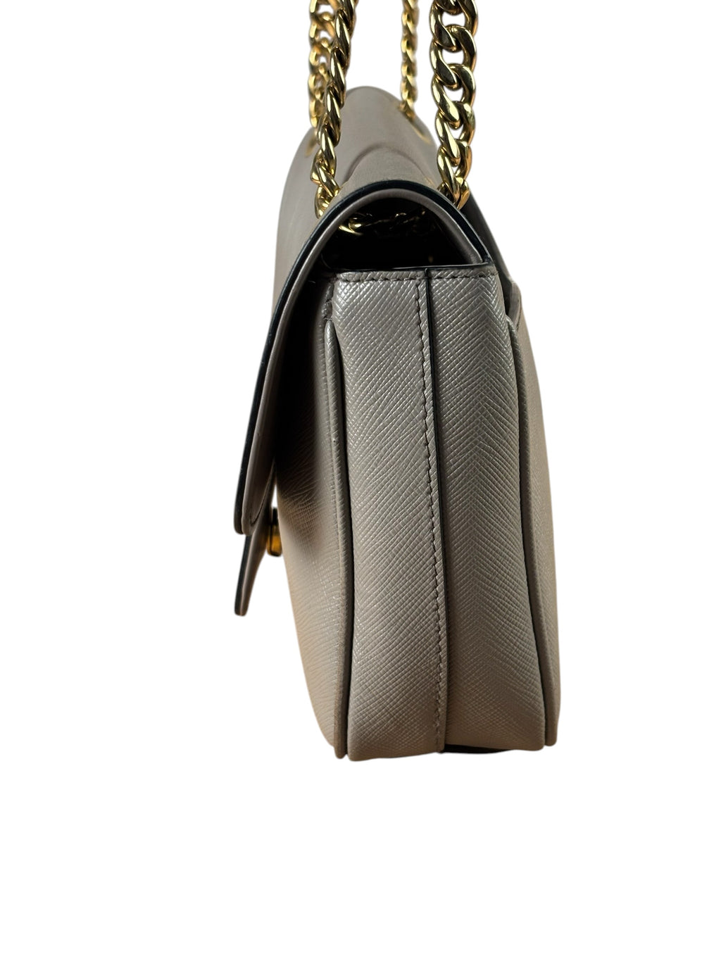 Prada Grey Saffiano Leather Cuir Pattina Crossbody