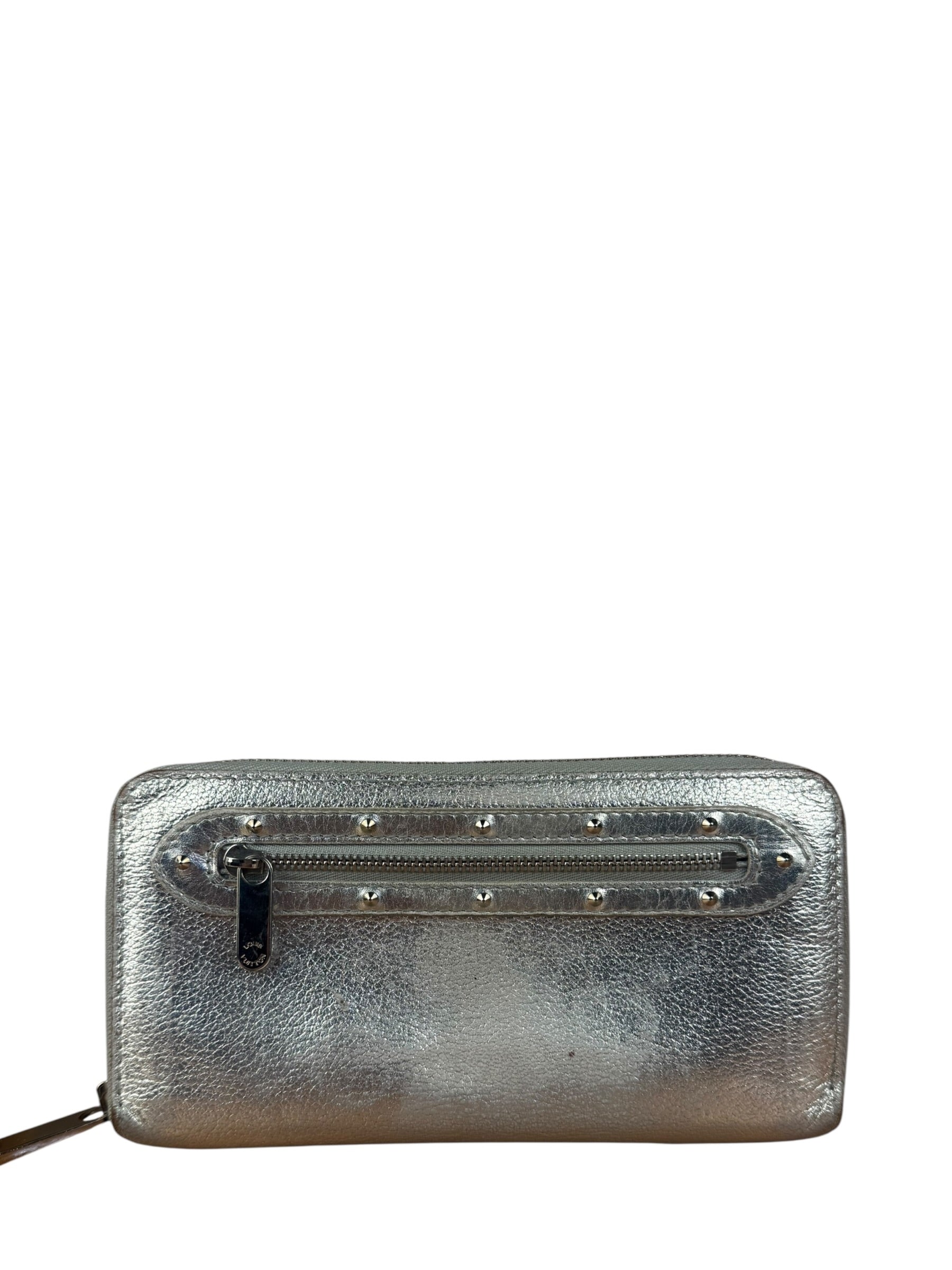 Louis Vuitton Vintage Suhali Silver Leather Zippy Wallet