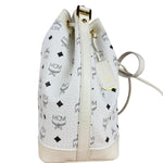 MCM Monogram White Bucket Shoulder Bag