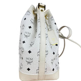 MCM Monogram White Bucket Shoulder Bag