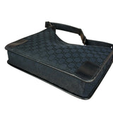 Gucci Vintage Black GG Canvas Shoulder Bag