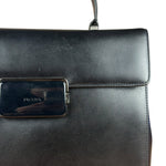 Prada Vintage Black Leather Top Handle Bag