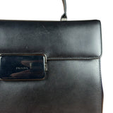 Prada Vintage Black Leather Top Handle Bag