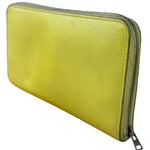 Hermes Yellow Leather Silk'In Classique Long Wallet