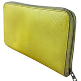 Hermes Yellow Leather Silk'In Classique Long Wallet