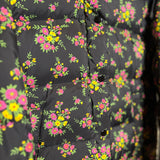 Gucci Floral Print Black Long Puffer Coat