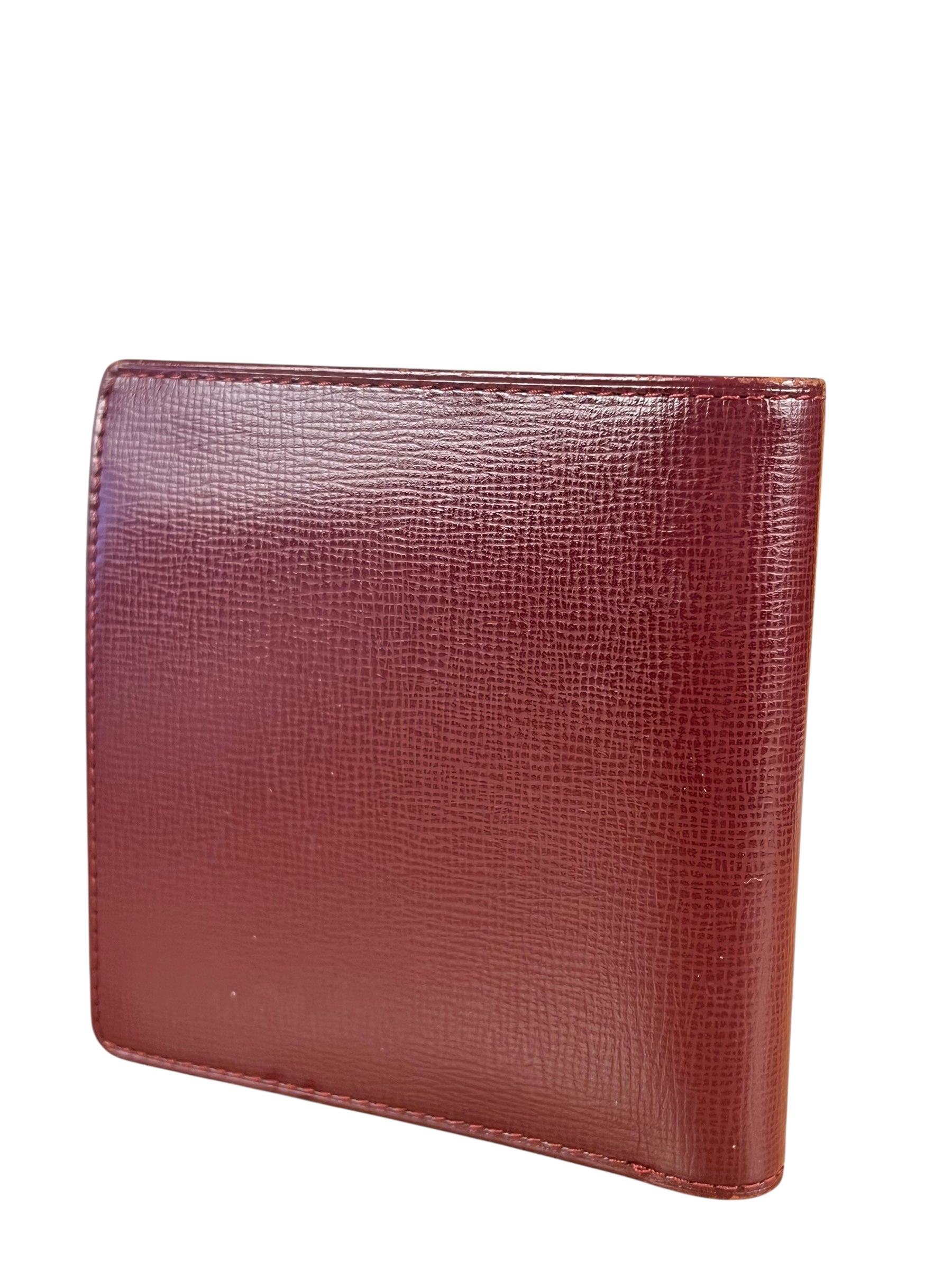 Cartier Vintage Maroon Leather Bifold Wallet