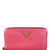 Prada Vintage Pink Saffiano Leather Long Wallet