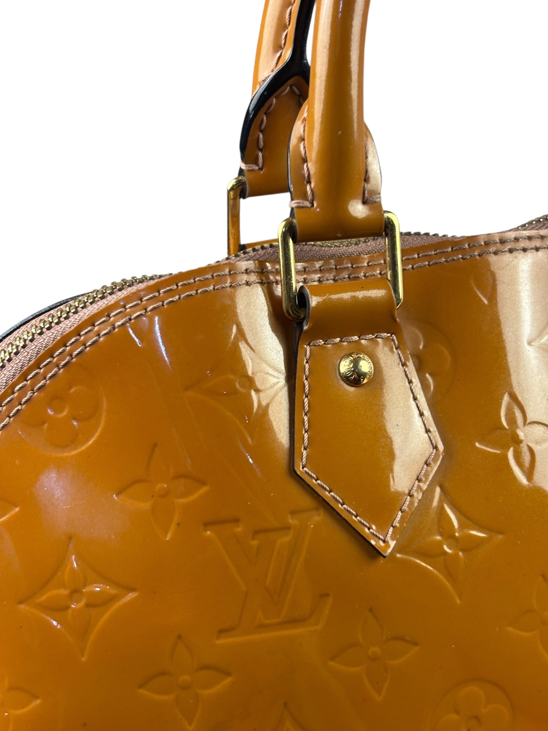 Louis Vuitton Vintage Monogram Vernis Alma MM Handbag Orange