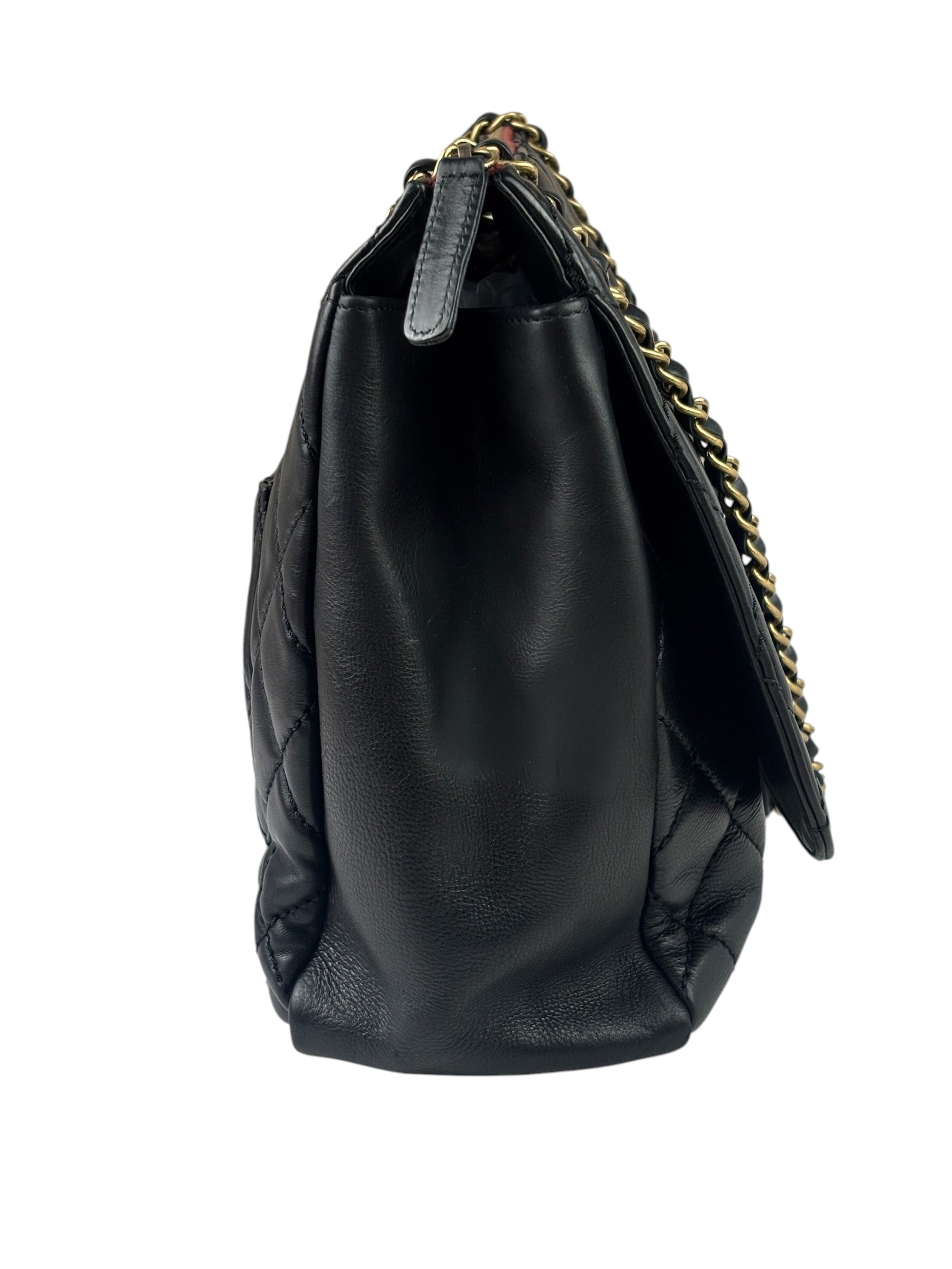 Chanel Vintage Black Quilted Lambskin Shoulder Bag 2010