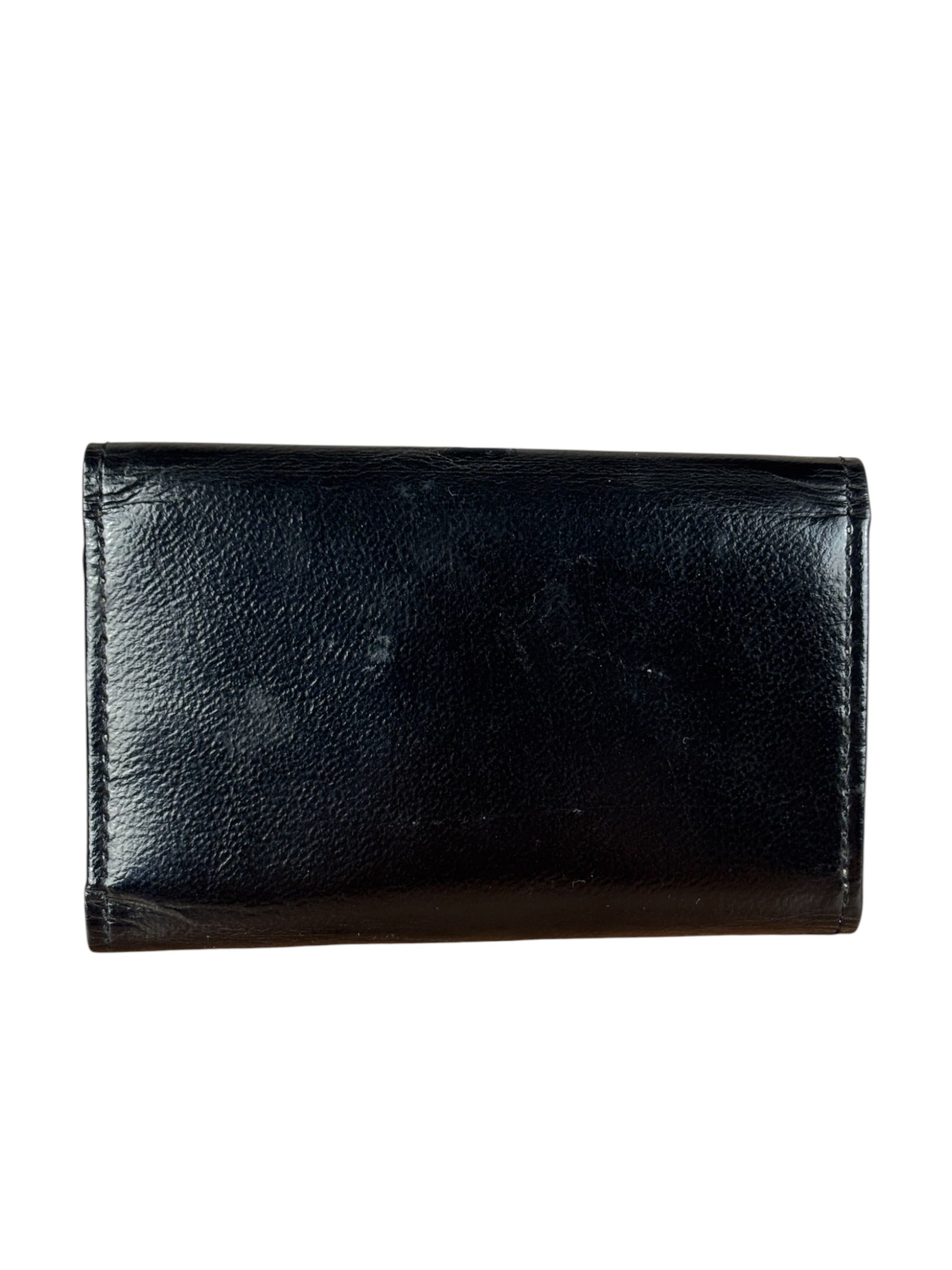 YSL Vintage Black Leather Trifold 5 Ring Key Case/Wallet