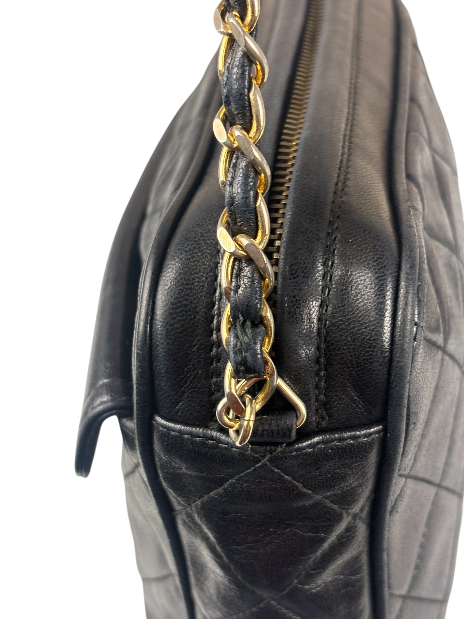 Chanel Black Diamond Stitch Camera Crossbody
