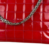 Chanel Red Patent Chocolate Bar Chain Flap Bag 2000