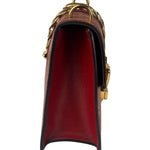 Gucci Red Leather Sylvie Chain Shoulder Bag