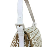 Fendi Vintage Beige Canvas Rubber FF Print Mamma Baguette