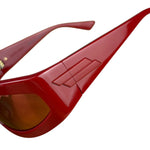 Bottega Veneta Red Shield Frame Sunglasses
