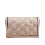 Gucci Light Pink Leather GG Matelasse Chain Wallet